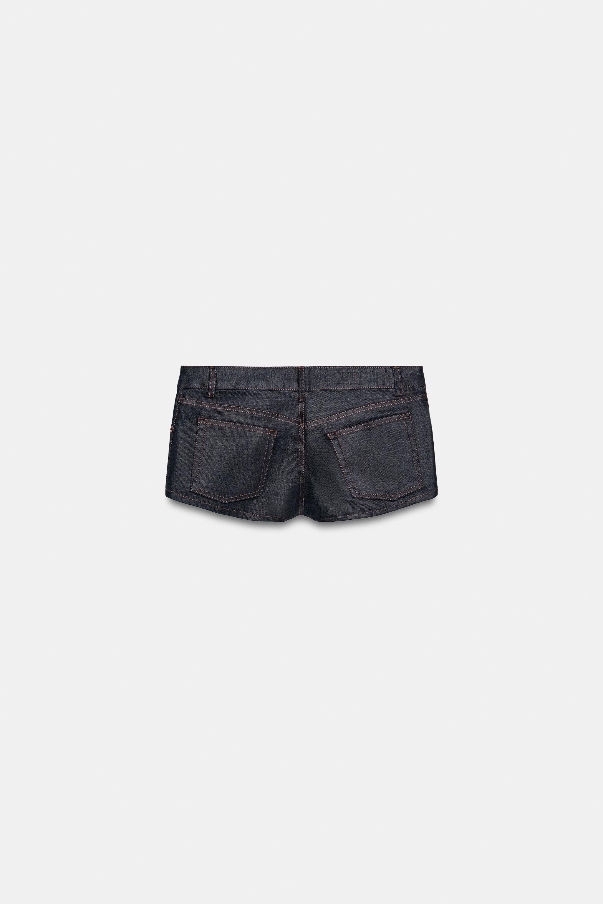 TRF LOW-RISE MINI DENIM SHORTS